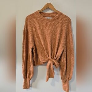 Free People Cinnamon Tie-Front Sweater